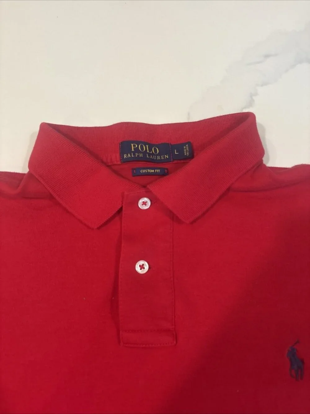 Polo Ralph Lauren Custom Fit Polo Red Large 100% Cotton $118